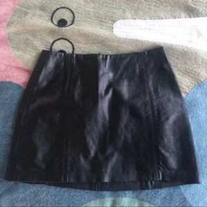 Reformation black leather skirt
